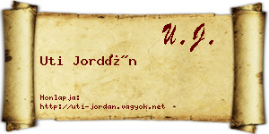 Uti Jordán névjegykártya